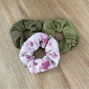 Set of 3 Scrunchies upcycled floral cottage core spring handmade